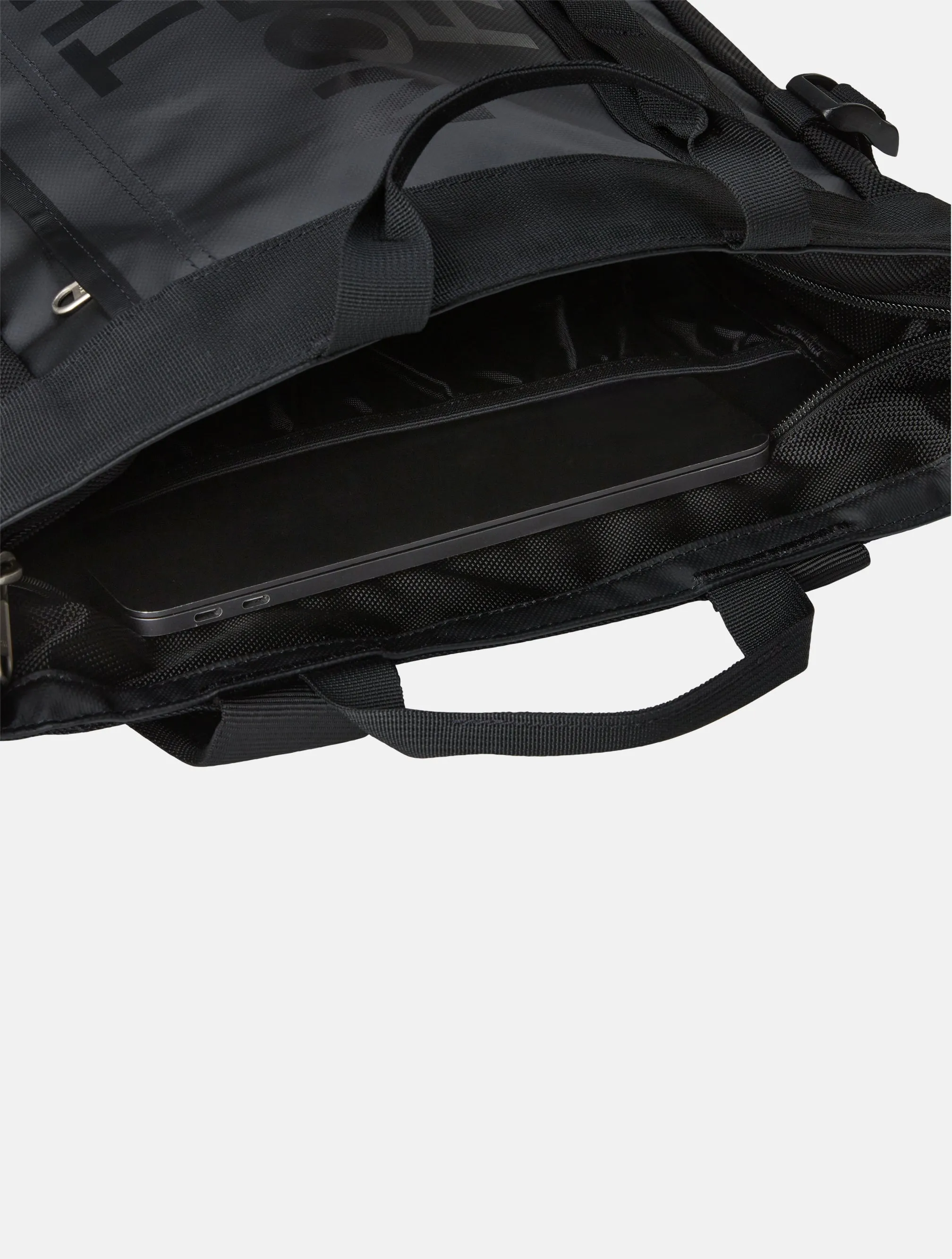 Tote Bag in Materiale Robusto Nero