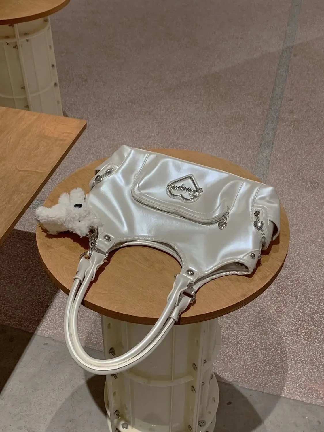 Uniwim Fairycore Aesthetic Y2k Bag Women Hot Girls Versatile Chain Chic White Underarm Bag Purse Female Harajuku Sweet Handbag