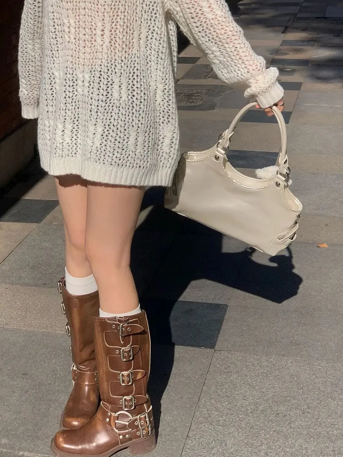 Uniwim Fairycore Aesthetic Y2k Bag Women Hot Girls Versatile Chain Chic White Underarm Bag Purse Female Harajuku Sweet Handbag