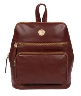 'Verbena' Chestnut Leather Backpack
