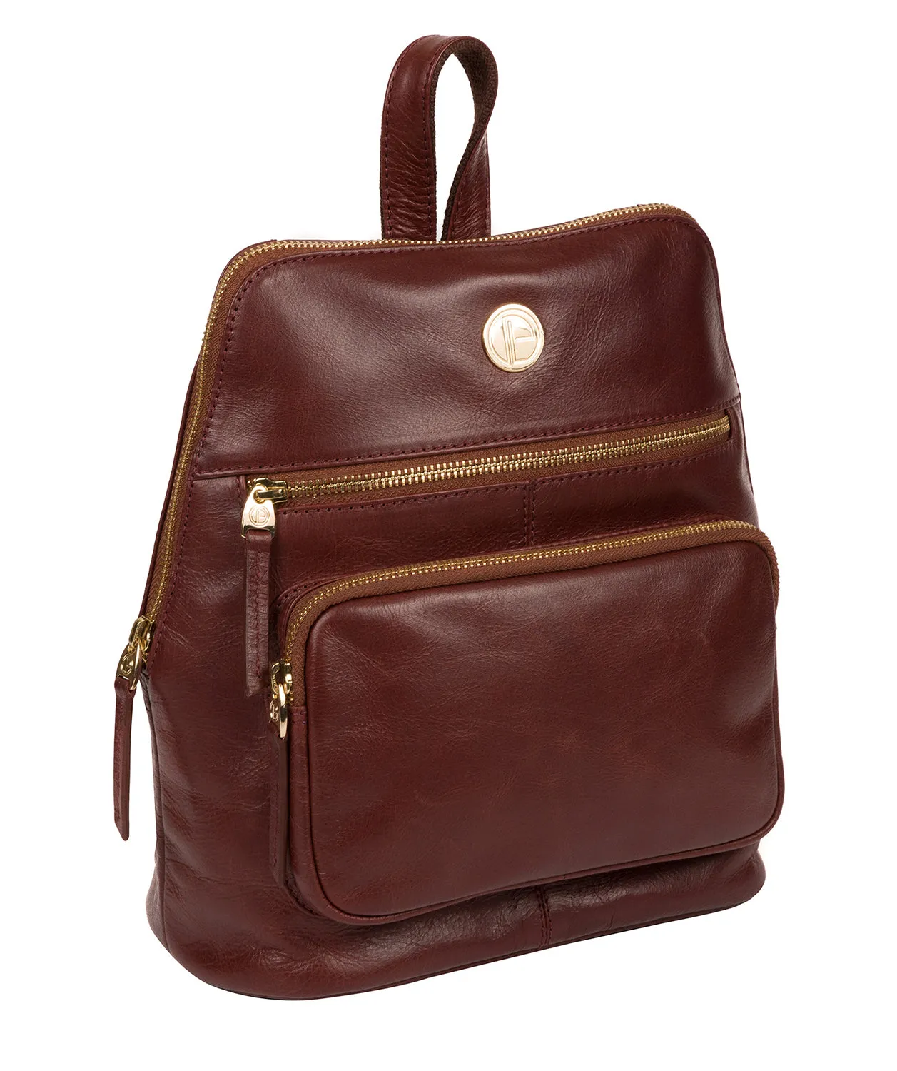 'Verbena' Chestnut Leather Backpack