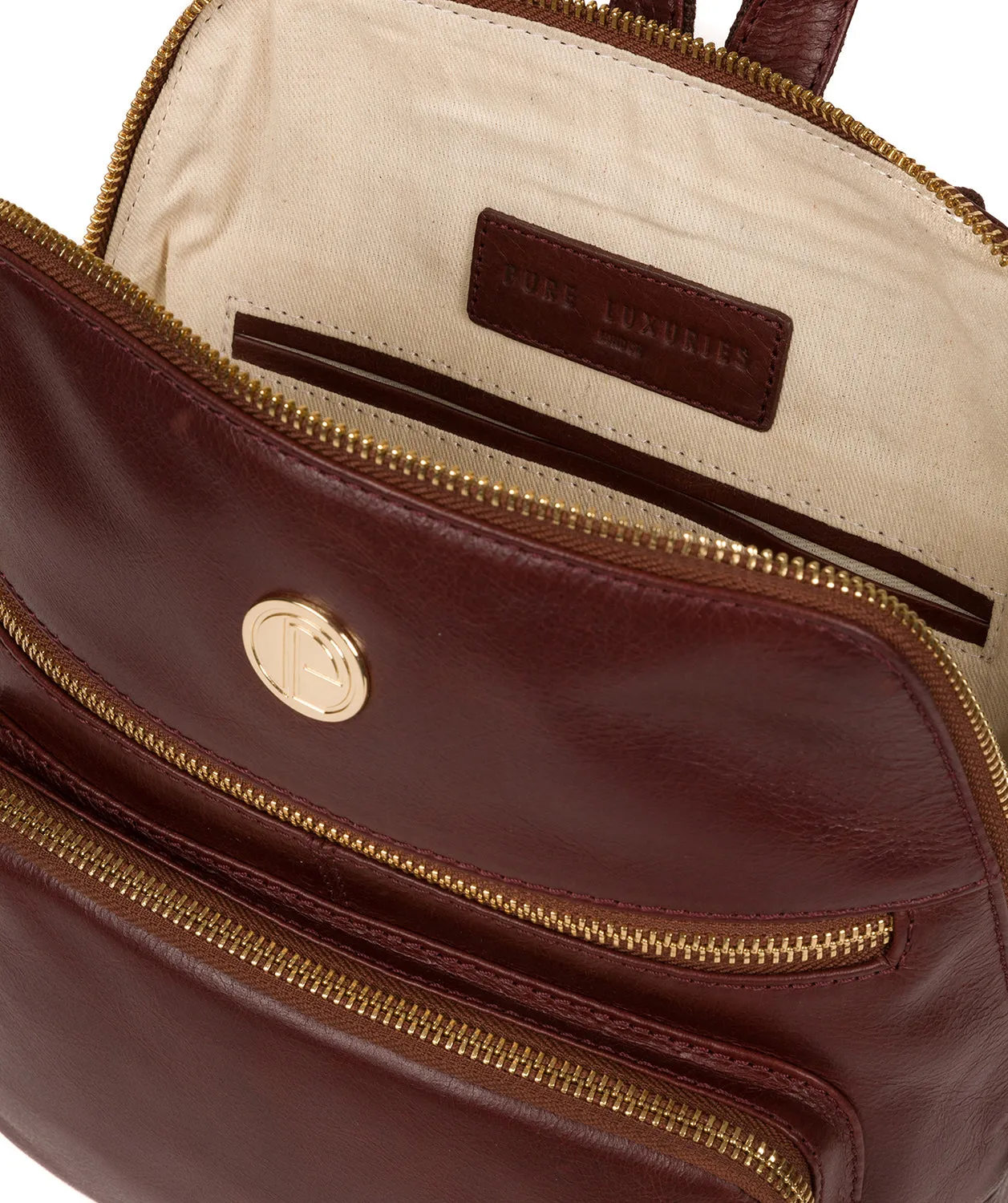'Verbena' Chestnut Leather Backpack