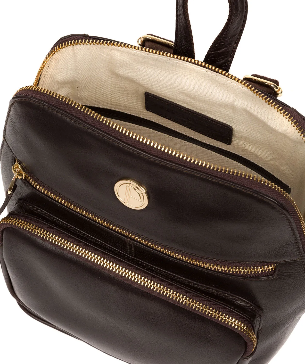 'Verbena' Dark Brown Leather Backpack