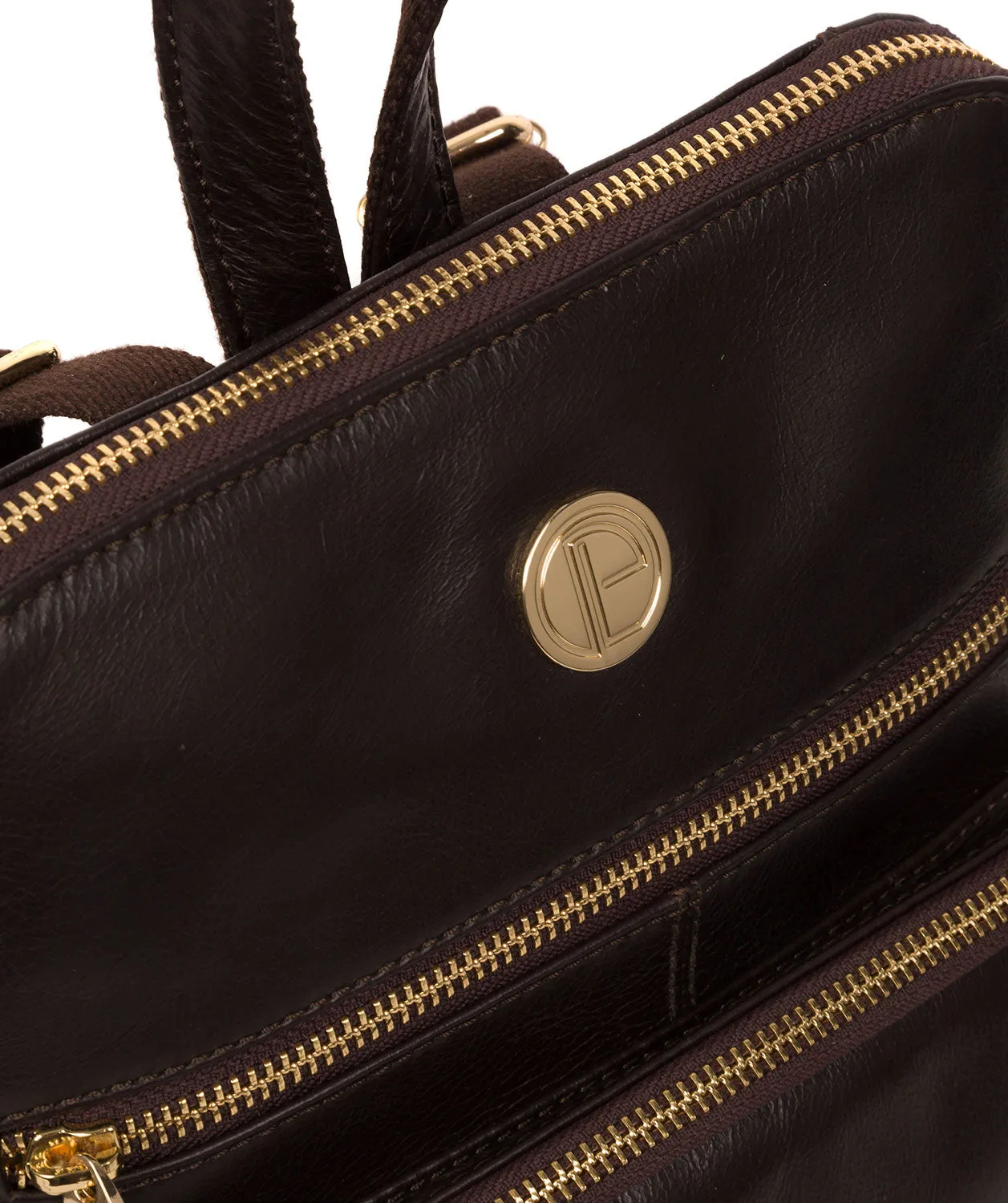 'Verbena' Dark Brown Leather Backpack