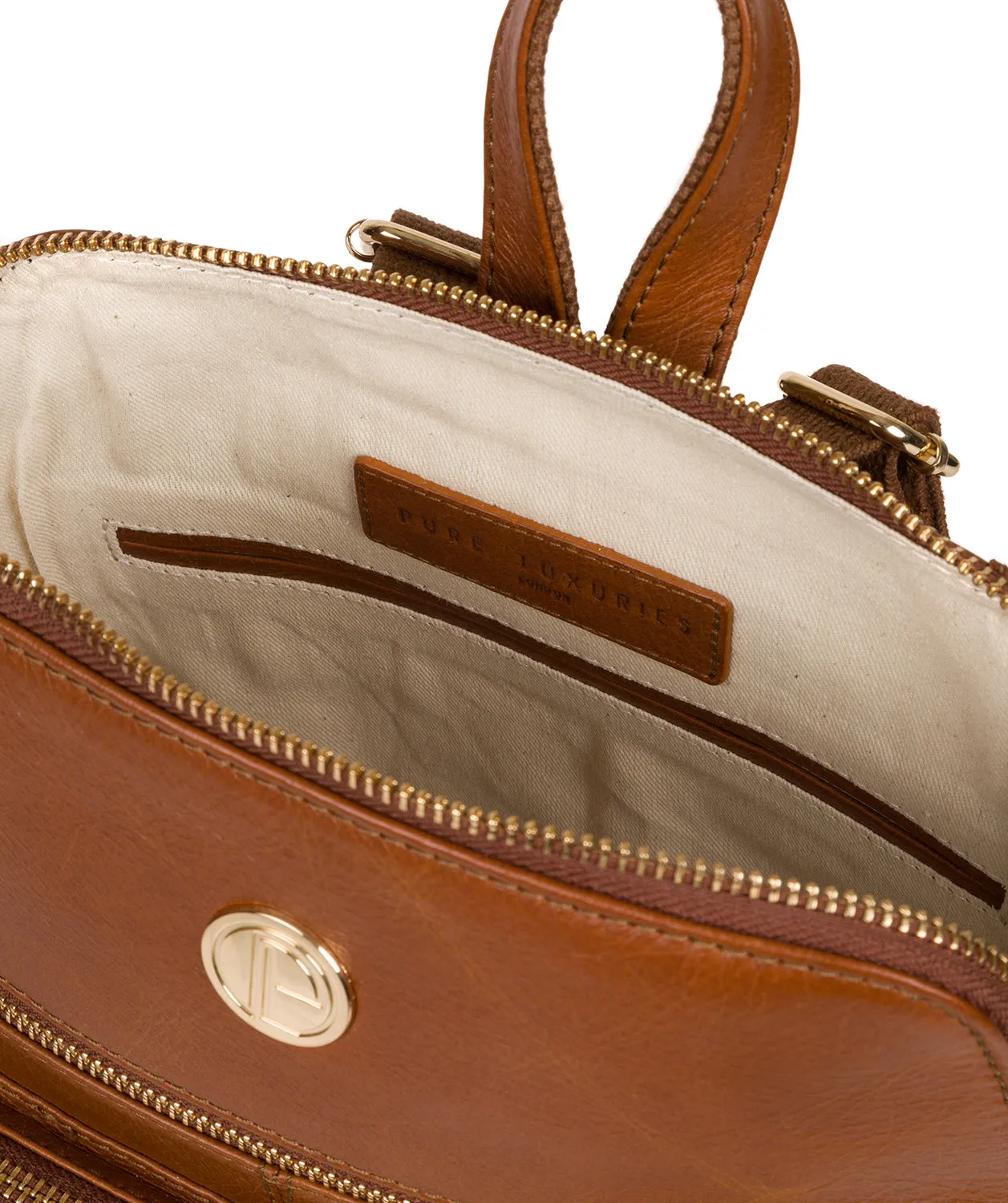 'Verbena' Hazelnut Leather Backpack