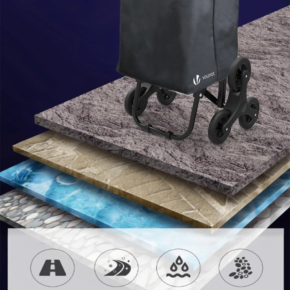 VOUNOT 6 Wheels Stair Climbing Shopping Trolley, 32L Black