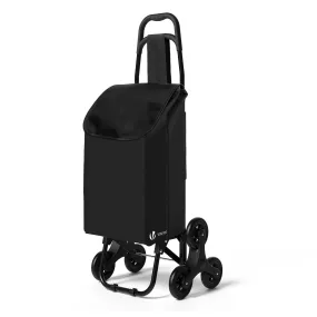 VOUNOT 6 Wheels Stair Climbing Shopping Trolley, 32L Black
