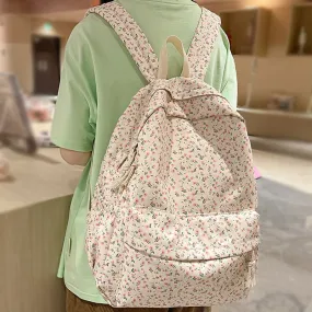 Wenkouban Women Waterproof Floral Travel Book Backpack Female Laptop Bag Trendy Girl Print Cute Fashion Ladies College Backpack School Bag
