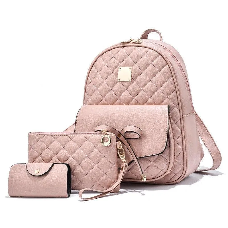 Women's bags 2022 new bowknot backpack Europe and the United States trend of mother and child backpack rhomboid shoulder